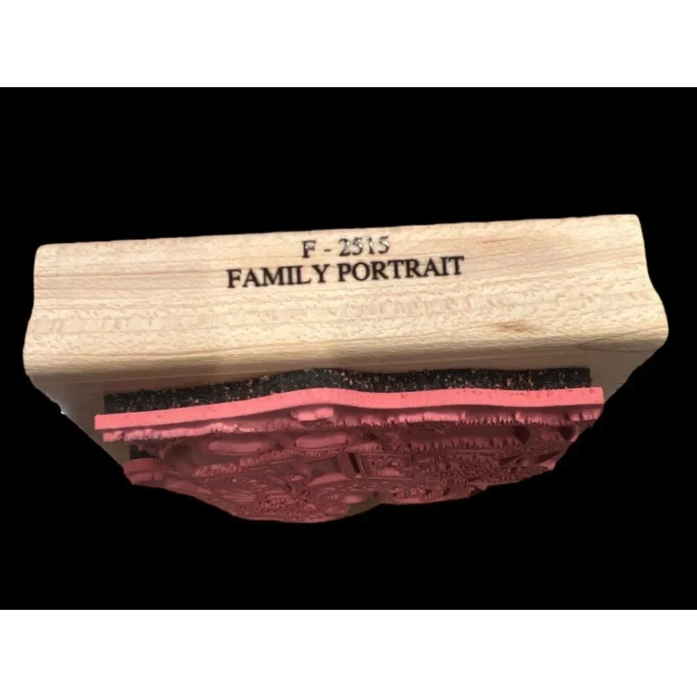 Snowman Family‎ Wooden Stamp 3”X3”, 1995 Katie Walters, Christmas Winter Stamps